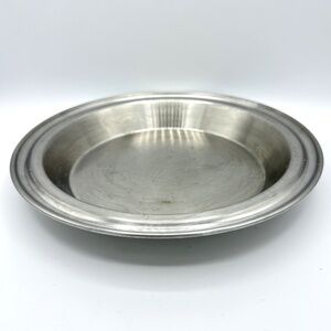Vintage Lustre Craft Stainless Steel Pie Pan 9" x 1.25" USA Made *READ Scratches